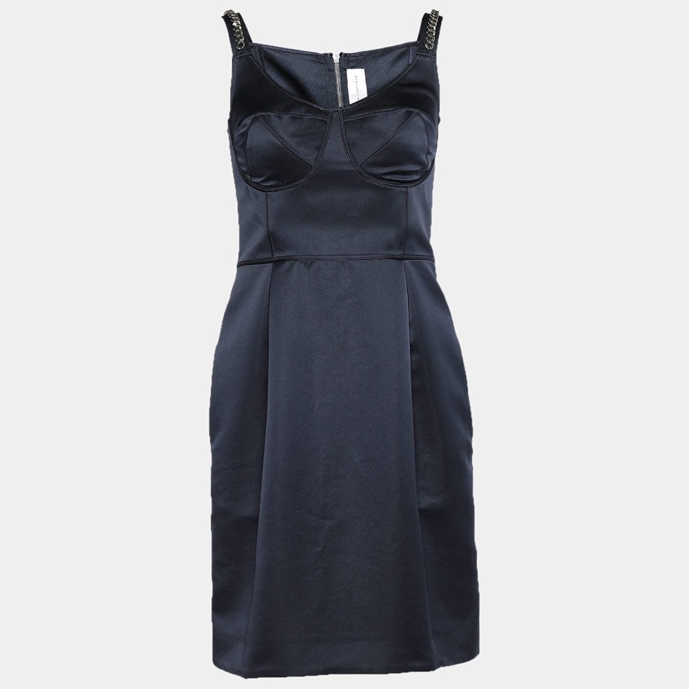 Victoria Beckham Midnight Blue Satin Bustier Dress